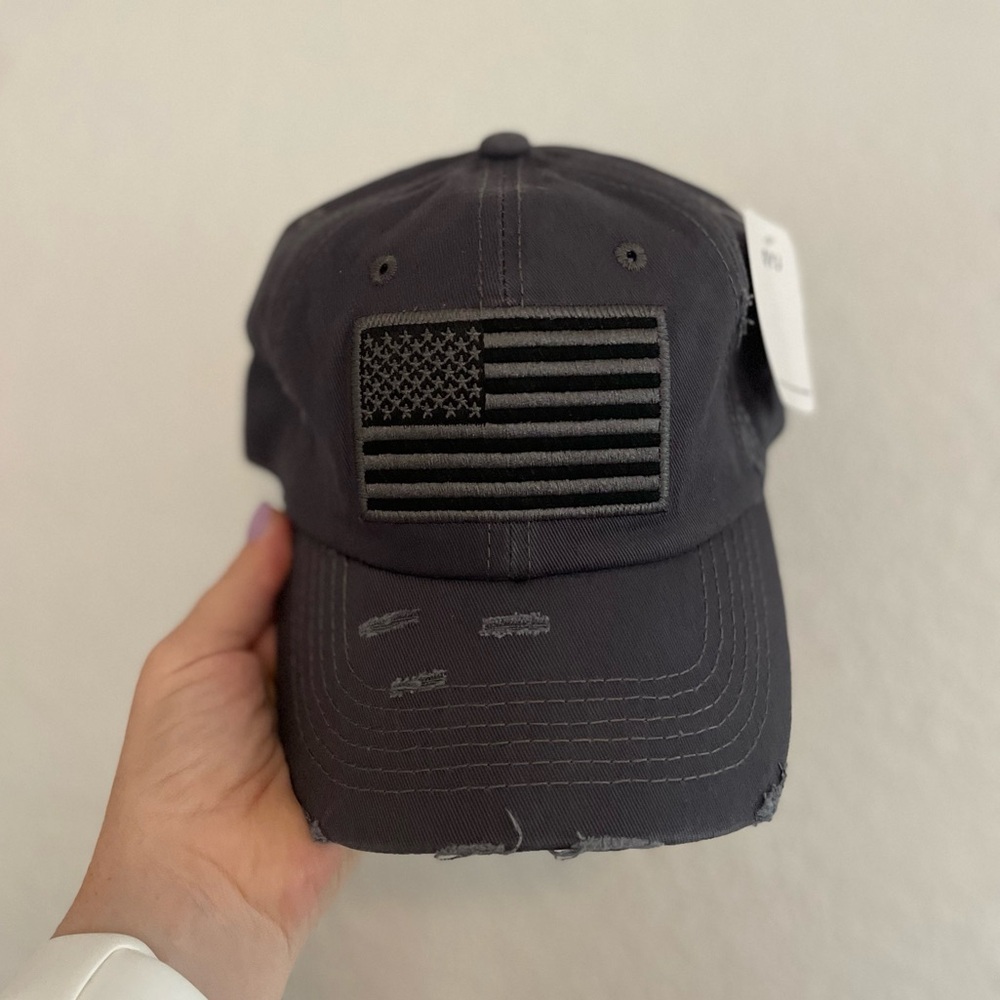 Premium USA Baseball Cap, Dark Grey